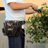 TOURBON Genuine Leather Tool Belt Pouch with Adjustable Waist Belt