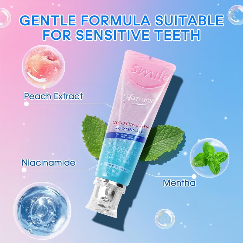 Hotluck Niacinamide Toothpaste | Whitening & Fluoride-Free for Healthy Gums