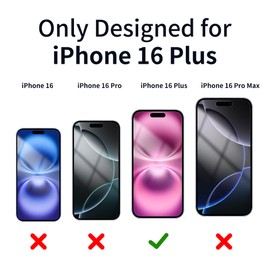 Juvraixo for iPhone 16 Plus Privacy Screen Protector 6.7 inch Gradient Colorful 16Plus Tempered Glass 28° Anti-Spy Private Anti Blue Light Full Coverage Anti-Scratch HD Easy Installation Frame 2