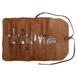 Hide & Drink, Rustic Leather Small Tool Roll, Handmade Includes 101 Year Warranty :: Single Malt Mahogany