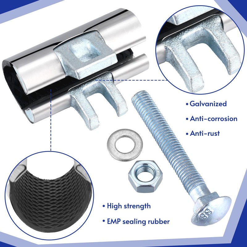 Tandefio 2 Pcs IPS Pipe Repair Clamp 304 Stainless Steel