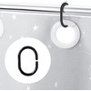 Plastic Shower Curtain Rings Hooks for Bathroom Shower Window Rod