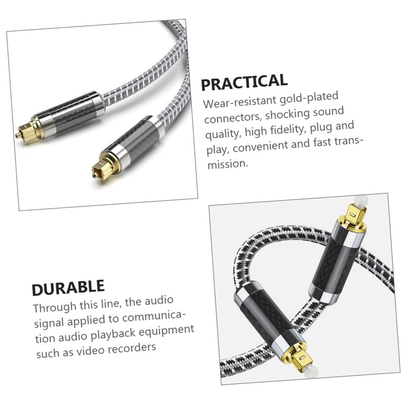 OSALADI Optical Audio Cable High Fidelity for Amplifiers Speakers Wear-Resistant