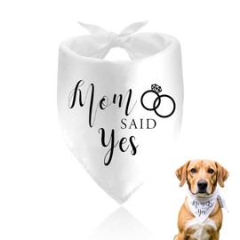 Mom Said Yes Dog Bandana Wedding Engagement Dog Scarf for Small Medium Large Dogs Proposal Dog Collar Bandana Wedding Photo Prop Pet Bandana for Dogs Puppies