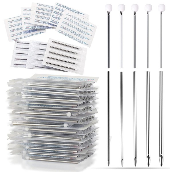 Ear Nose Piercing Needles - Lyuxzad 50Pcs Piercing Needles 25Pcs