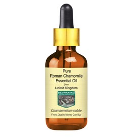 Devprayag Pure Roman Chamomile Essential Oil (Chamaemelum nobile) with Glass Dropper Natural Therapeutic Grade Steam Distilled 10ml (0.33 oz)