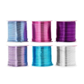 Mandala Crafts Anodized Aluminum Wire for Sculpting, Armature, Jewelry Making, Gem Metal Wrap, Garden, Colored and Soft, Assorted 6 Rolls (18 Gauge, Combo 13)
