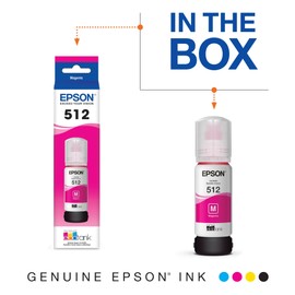 Epson 512 EcoTank Auto-Stop Ink Bottle, Magenta (T512320)
