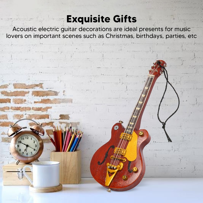 Miniature Electric Guitar Model Innovative Simulation Hand Crafted Wooden Guitar