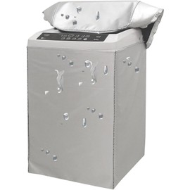 NaturesHome Washing Machine Cover 【Design Improved】 Outdoor Waterproof Dustproof Moistureproof Sunscreen UV Resistant Overheat Protection 3-Sided Wrap Oxford Waterproof Fabric Zipper Closure (Super