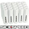 SICKSPEED 20 PC WHITE W/ CAPS ALUMINUM 60MM LUG NUTS