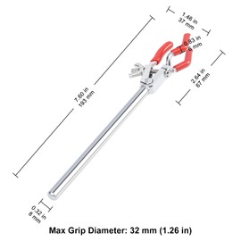 stonylab Small 3-Prong Adjustable Clamp, Sturdy Finger-Style Multipurpose Swivel Clamp for Laboratory Extension, Lab Accessory