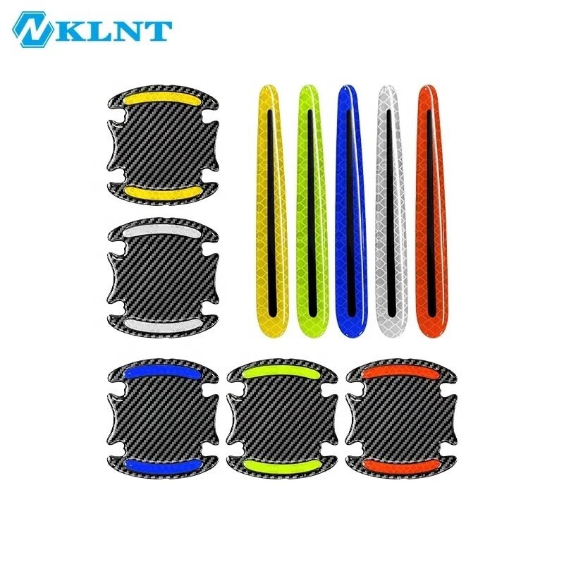 KNLT Safety Reflective 8 PCS Orange Car Door Handle Protective