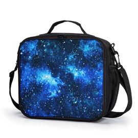 Kwlegh Galaxy Lunch Box for Boys Girls Kids Insulated Lunch Bag Blue Starry Sky Lunchbox Universe Space Reusable Lunch Cooler Tote Bags Thermal Lunch Pail for School Picnic Travel
