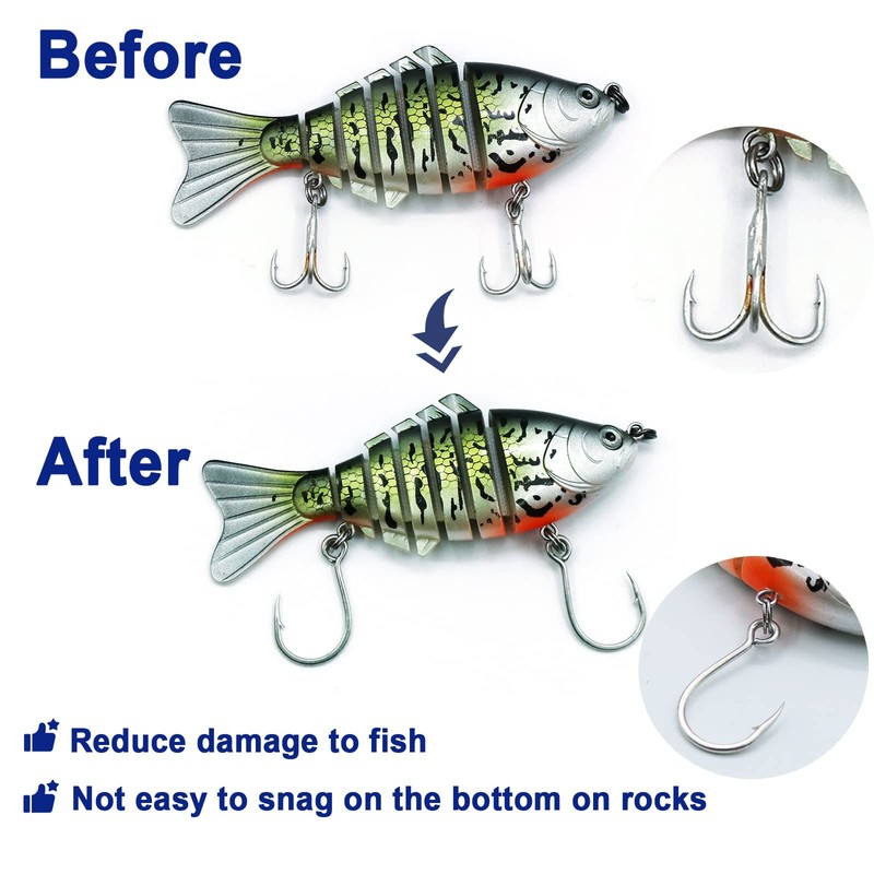 FishTrip Fishing Inline Single Hooks - 25pcs in Line Hooks
