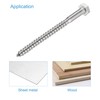 sourcing map Hex Lag Screws, M6 x 80mm 304 Stainless