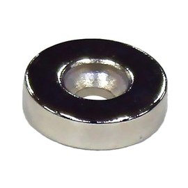 Wake Sangyo NMG-027 Neodymium Magnet with Hole, Round Magnet, 0.6 x 0.2 inches (15 x 4 mm), Small Size, 1 Piece