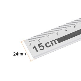 sourcing map Straight Ruler, 15 cm, Metric Aluminium Alloy Ruler, Corrugated Edge, Easy to Take Measuring Tool for Children's Study, Classroom, Office, Black