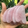 Ladeukoi Rose Quartz Crystal Stone Gua Sha Massage Tool for