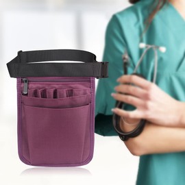 Harilla Nurse Bag and Adjustable Belt, Practical Multi-Pocket Fanny Pack for Nurses, Craftsmen, Workers (Purple)