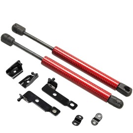 TSUBASA Lift Supports for Nissan Frontier D40 2004-2018 Front Bonnet Hood Modify Carbon Fiber Gas Charged Shock Dampers Spring Struts Bar (2 PCS) (red Carbon Fiber)