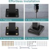 LMRSTOO Black Outdoor Handrails - Heavy Duty Double Post Railing