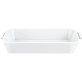 Pillivuyt Porcelain Extra Deep Rectangular Roaster With Ears, Large - 13-by-9-by-2-1/2-Inch