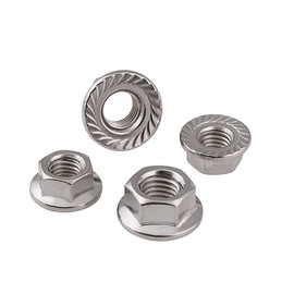 BOZONLI M16 (16 mm) Flange Nuts with Locking Toothing (Self-Locking), Stainless Steel Stop Nuts Locking Nuts Hex Nuts