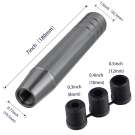 Padaodao Aluminum Alloy Car Gear Shift Knob Long Shifter Lever Handle Stick for Most Manual Transmission Truck SUV, Titanium