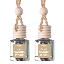 CE Craft Iced Vanilla Woods Car Air Hanging Fragrance Oil Diffuser – Car Air Freshener Diffuser for Essential Oils, Scents Fragrance Aromatherapy Automobile Diffuser, Long Lasting Car Diffuser Bottle