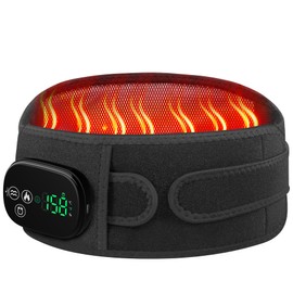 Heating Pad with Massager for Back Comfort, Cordless Lower Back Massager with 6 Heat Levels, Portable Vibrating Heated Belt for Lumbar/Abdominal- Gifts for Women, Men, Mom & Dad