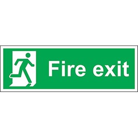 Fire exit safety sign -1.2mm rigid plastic 300mm x 100mm