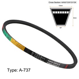 TA-VIGOR A-737 V-Belt Drive Belt 737mm Inner Girth 13mm Width 8mm Thickness, Neoprene Rubber A-Section Power Transmission Belts for Lawn Mower Industrial Equipment