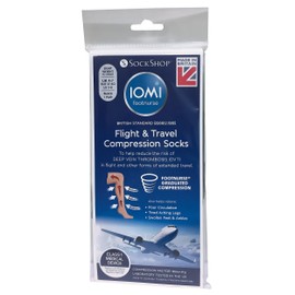 IOMI - Womens Knee High Graduated Compression Flight and Travel Socks for DVT (4-7 uk, Black)