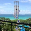 Blue Evil Eye Heart Wind Chimes, Metal Tubes Hanging Ornaments,