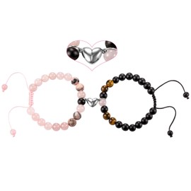 LAXPICOL 2PCS Matching Mutual Bracelets Couples Bracelet,Magnetic Bracelets For Couples,Adjustable Relationship His and Her Bracelets Jewellery Couple Gifts for Girlfriend Boyfriend Lover Best Friend