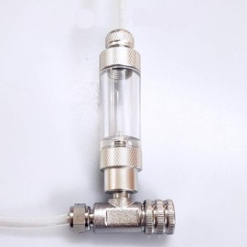 BASE WAVE Aquarium CO2 Needle Valve Regulator Flow Control,Bubble Counter,Check Valve 3 in 1 (Both Ends for CO2 Tubing)