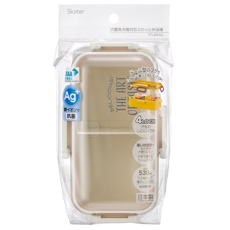 Skater PFLB6AG Lunch Box, 18.9 fl oz (530 ml), Antibacterial,