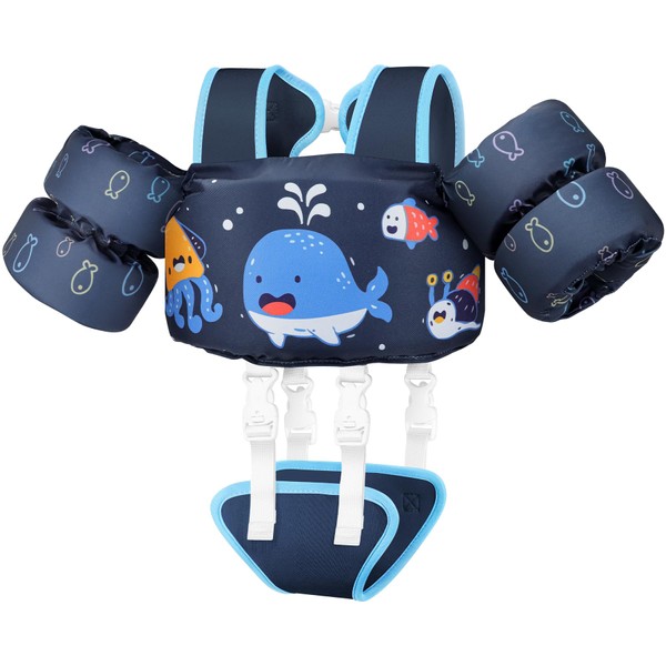 Vvinca Toddler Swim Vest for Kids 13-30lbs Boys Girls Puddle