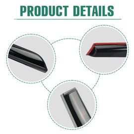 SAOKNCE 6 Pieces Tape-on Extra Durable Rain Guards Fit for Toyota Land Cruiser LC250 GDJ250 TRJ250 2024 2025,Window Deflectors,Window Visors (Smoke Black)