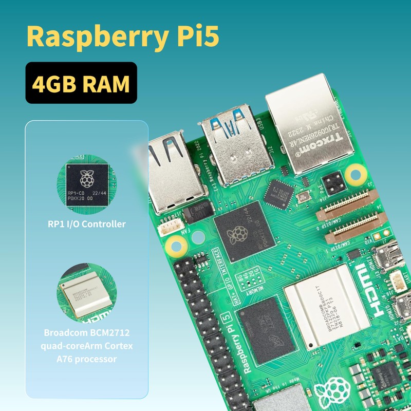 iRasptek Starter Kit for Raspberry Pi 5 4GB RAM-Pre-Loaded with