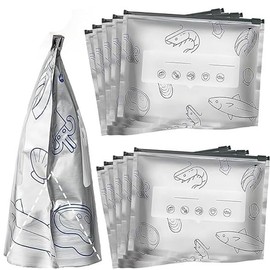 30PCS Reusable Aluminum Foil Sealable Storage Bags, Vacuum Zipper Pouches, Stand Up Foil Sealable Bags with Label and Zip Lock (Mixed 3-Size)