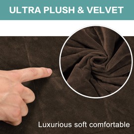 Turquoize Recliner Couch Cover Velvet Sofa Recliner Cover Recliner Couch Covers for 3 Cushion Couch Recliner Cover Slip Resistant Recliner Protector with Straps Seat Width Up to 70" (70", Gray)