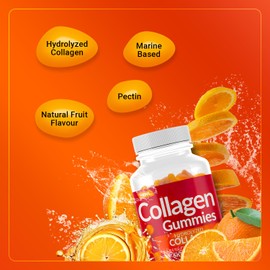 Enhanced Hydrolyzed Collagen Gummies - For Hair, Skin, and Nails. 60 Delicious Flavoured Gummies