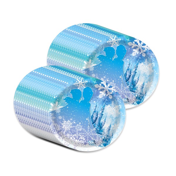 OXYLIPO 7" Winter Snowflake Paper Plates Celebrate Party Tableware Round