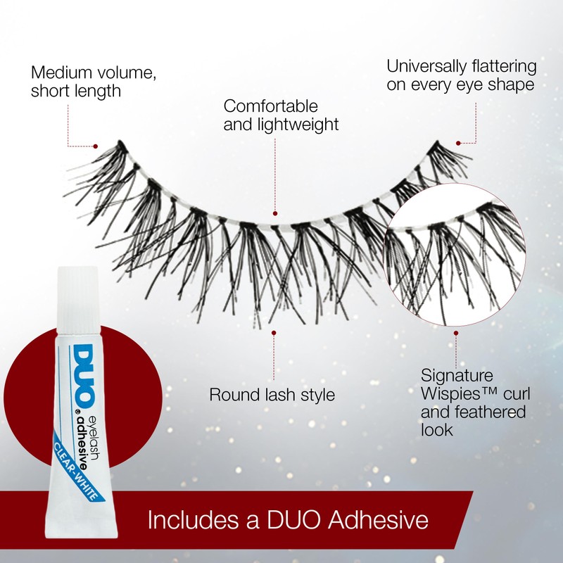 Ardell Baby Wispies False Eyelashes with Adhesive – Feathered Natural