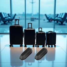 1Pair Black Replacement Plastic Stud Luggage Feet Pads Baggage Replacement Stud Foot Black Feet Pads for Luggage Bags Suitcase Stand Feet for All Suitcase, Luggage Straps, Luggage and Travel Gear