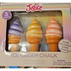 Justice NIB JUSTICE  Ice Cream Chalk Pink /Yellow/ Purple Color -Outdoor Play Brand New