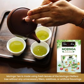 Tea4U Moringa Oleifera Flavored Energy Tea (Moringa Selection) - With Freshness Flavourful Blended Distinct Flavors - 60 Count Sealed Tea Bags
