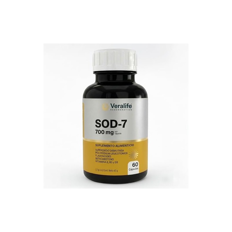 Veralife Sod Superóxido Dismutasa Glutation Nac Polypodium Vitaminas Cápsulas 700mg
